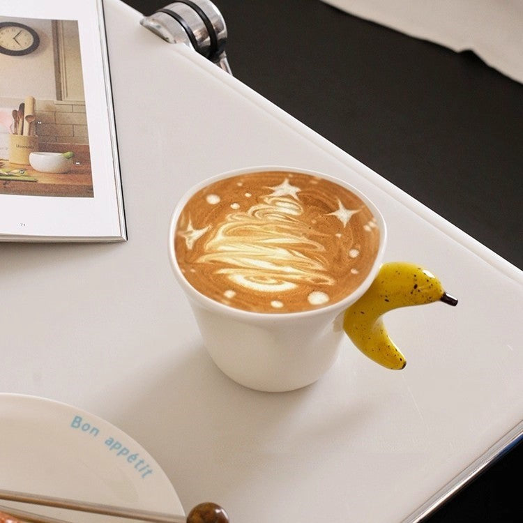 Creative Banana And Apple Hand-Painted Ceramic Mug