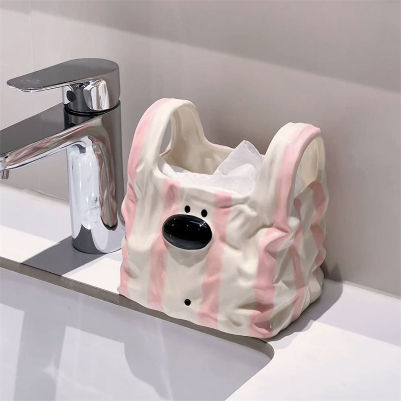 Puppy Handbag Pen Holder Storage Box Organizer Basket