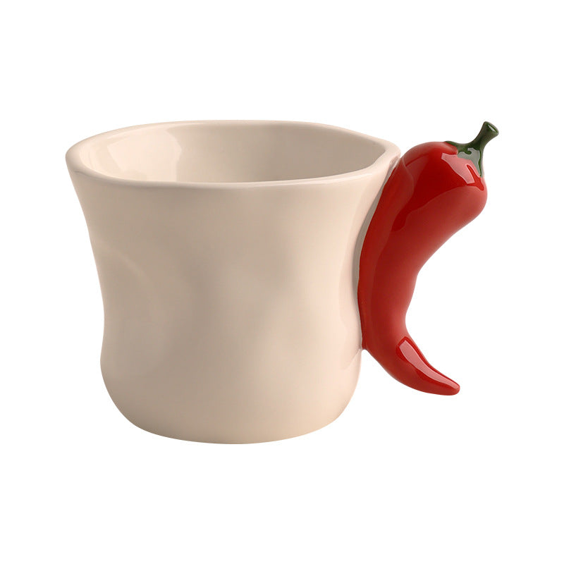 Ceramic Chili Pepper Shaped Handheld Cup