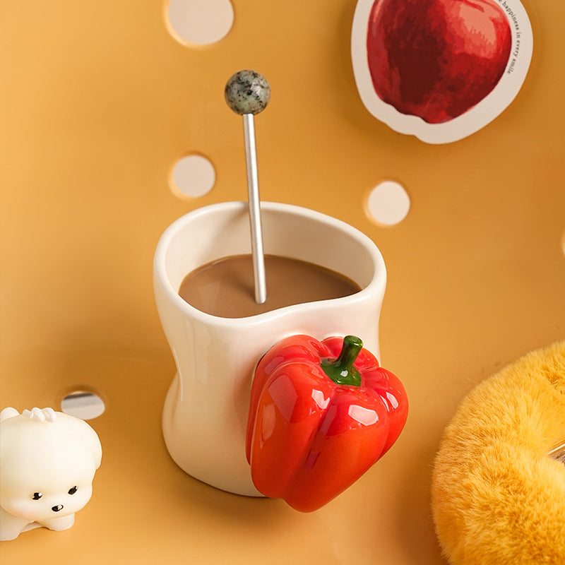 Creative Green Pepper Ceramic Mug - A Little Gift for Everybody