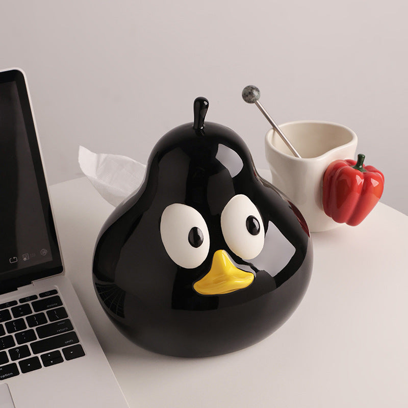 Ceramic Pear-Shaped Tissue Box Decorative Ornament