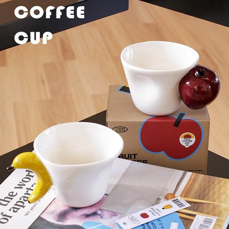 Creative Banana And Apple Hand-Painted Ceramic Mug