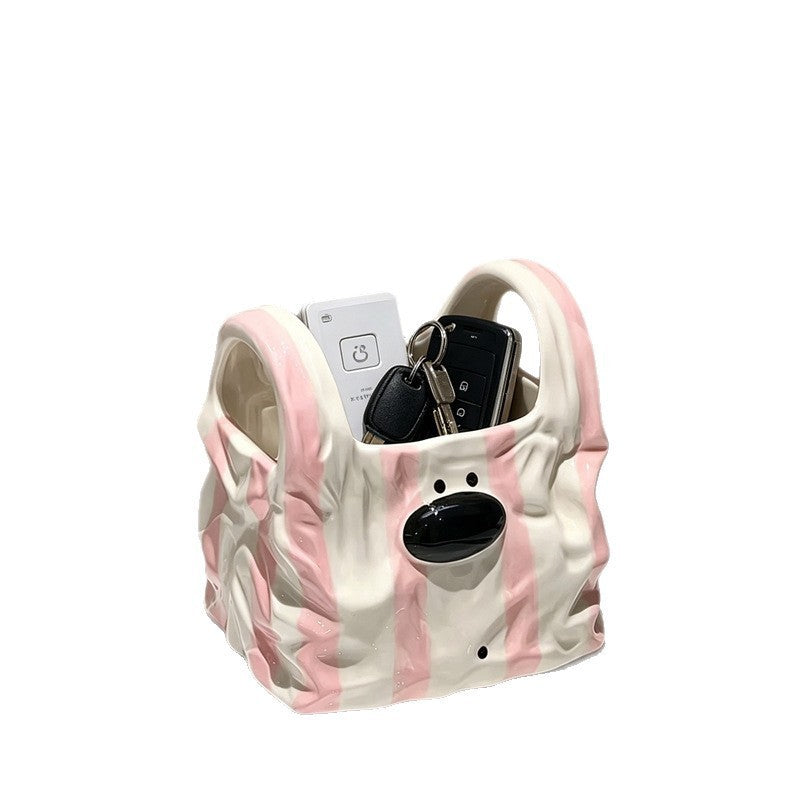 Puppy Handbag Pen Holder Storage Box Organizer Basket