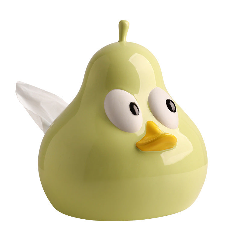Ceramic Pear-Shaped Tissue Box Decorative Ornament