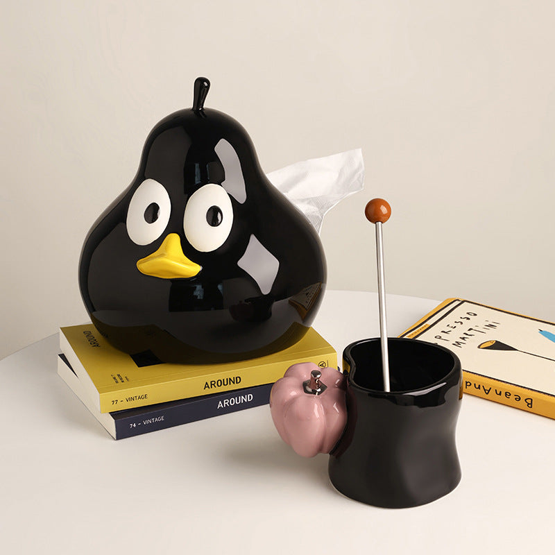 Ceramic Pear-Shaped Tissue Box Decorative Ornament