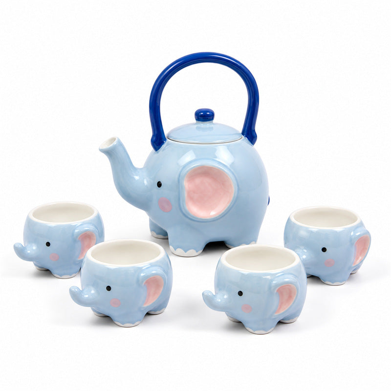 Cute Elephant Ceramic Kettle and Tea Set